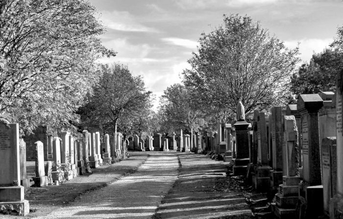 A Path through an Aberdeen Cemetery in Autumn